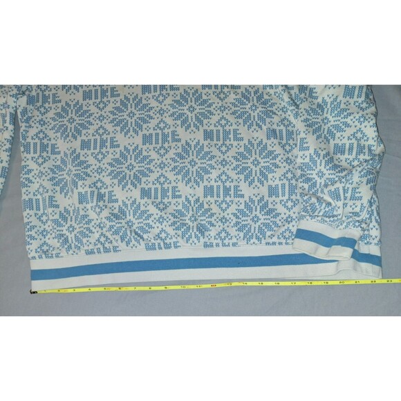 Nike Men’s XL Blue Fair Isle Snowflake Sweatshirt Holiday Christmas Sweater - Picture 4 of 7
